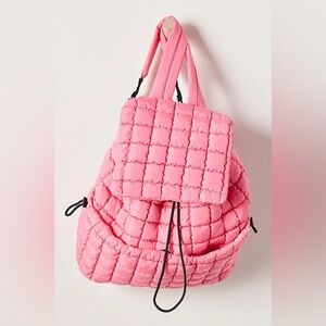 New Free People Quilted Hiker Backpack One Size BUBBLEGUM